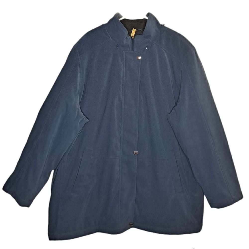 Vintage Braetan Fully Fleece Lined Winter Zipper Snap Coat Blue 3X